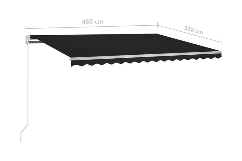 Markis manuellt infällbar med LED 450x350 cm antracit - Grå - Utemöbler & utemiljö - Solskydd - Markiser