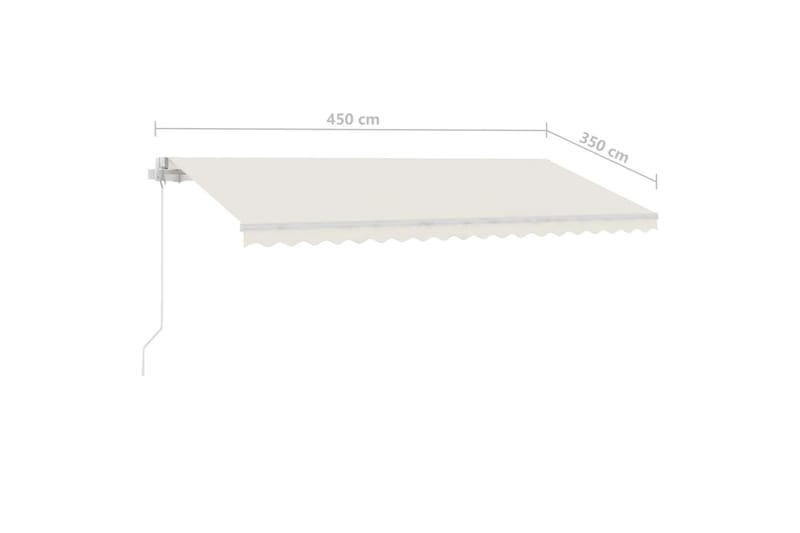 Markis manuellt infällbar med LED 450x350 cm gräddvit - Vit - Utemöbler & utemiljö - Solskydd - Markiser