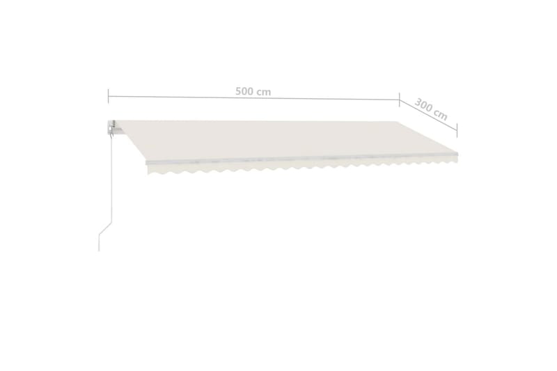 Markis manuellt infällbar med LED 500x300 cm gräddvit - Vit - Utemöbler & utemiljö - Solskydd - Markiser