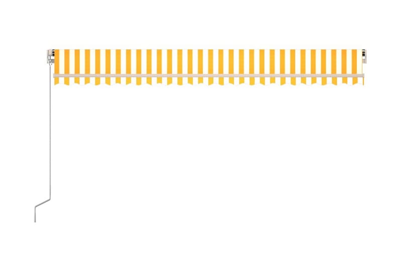 Markis manuellt infällbar med LED 500x300 cm gul och vit - Gul - Utemöbler & utemiljö - Solskydd - Markiser
