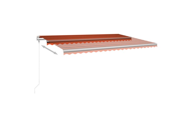 Markis manuellt infällbar med LED 500x300 cm orange och brun - Orange - Utemöbler & utemiljö - Solskydd - Markiser