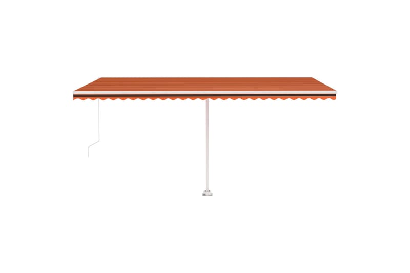 Markis manuellt infällbar med LED 500x300 cm orange och brun - Orange - Utemöbler & utemiljö - Solskydd - Markiser