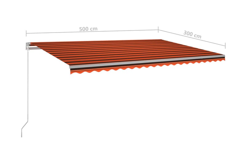 Markis manuellt infällbar med LED 500x300 cm orange och brun - Orange - Utemöbler & utemiljö - Solskydd - Markiser