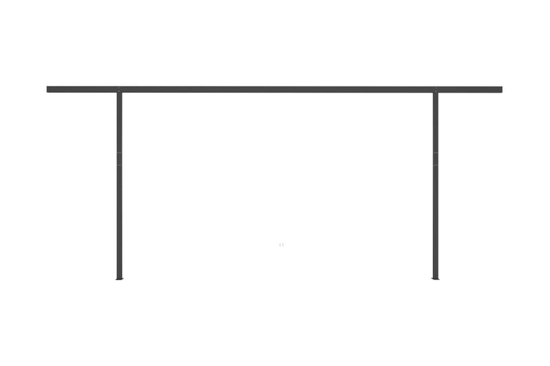 Markis manuellt infällbar med LED 5x3 m gul och vit - Gul - Utemöbler & utemiljö - Solskydd - Markiser