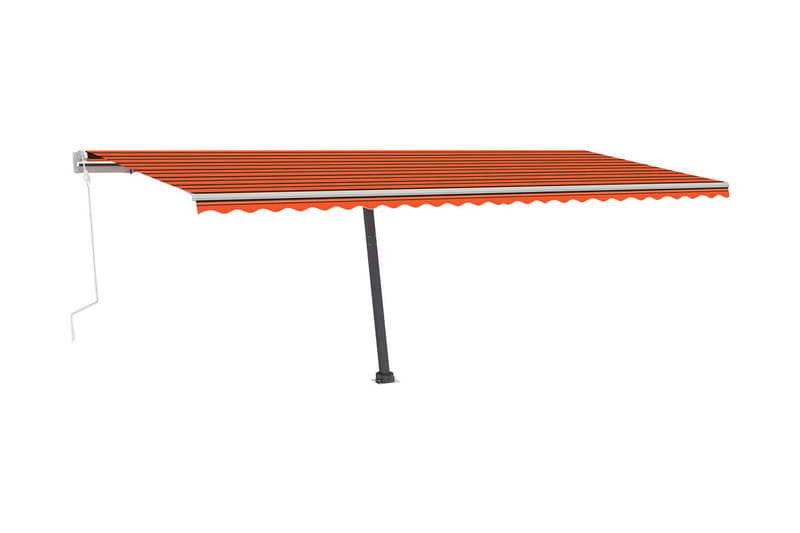 Markis manuellt infällbar med LED 600x300 cm orange och brun - Orange - Utemöbler & utemiljö - Solskydd - Markiser