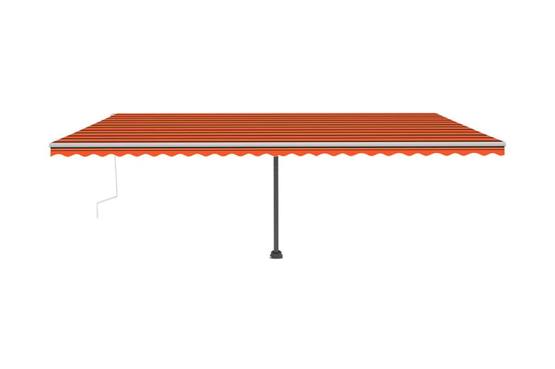 Markis manuellt infällbar med LED 600x300 cm orange och brun - Orange - Utemöbler & utemiljö - Solskydd - Markiser