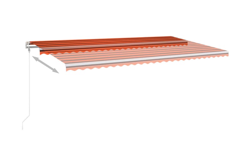 Markis manuellt infällbar med LED 600x300 cm orange och brun - Orange - Utemöbler & utemiljö - Solskydd - Markiser