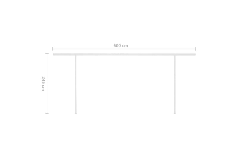 Markis manuellt infällbar med LED 6x3 m antracit - Grå - Utemöbler & utemiljö - Solskydd - Markiser