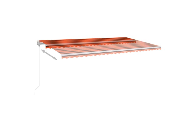 Markis manuellt infällbar med LED 6x3 m orange och brun - Orange - Utemöbler & utemiljö - Solskydd - Markiser