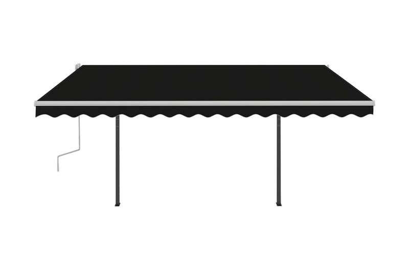 Markis med LED manuellt infällbar 4x3 m antracit - Grå - Utemöbler & utemiljö - Solskydd - Markiser