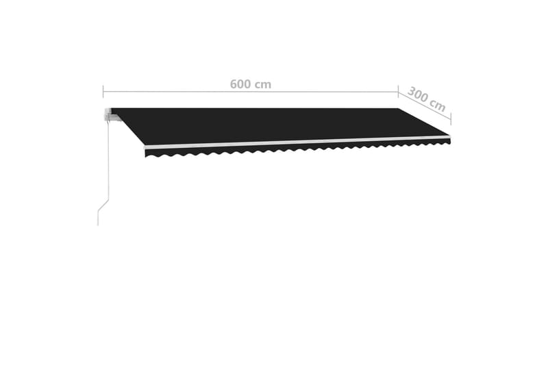 Markis med LED manuellt infällbar 600x300 cm antracit - Antracit - Utemöbler & utemiljö - Solskydd - Markiser