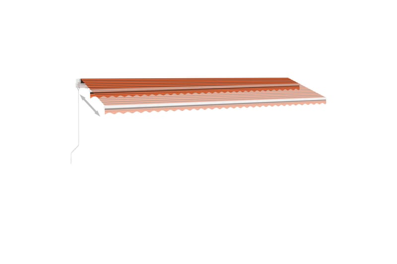 Markis med LED manuellt infällbar 600x300 cm orange och brun - Orange - Utemöbler & utemiljö - Solskydd - Markiser