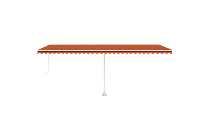 Markis med LED manuellt infällbar 600x300 cm orange och brun - Orange - Utemöbler & utemiljö - Solskydd - Markiser