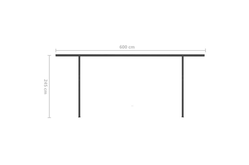 Markis med LED manuellt infällbar 6x3,5 m antracit - Grå - Utemöbler & utemiljö - Solskydd - Markiser