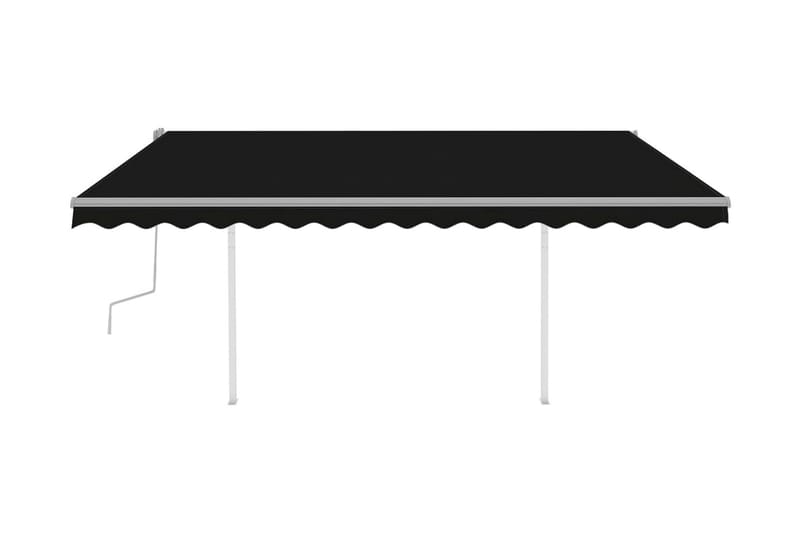 Markis med stolpar manuellt infällbar 4x3 m antracit - Grå - Utemöbler & utemiljö - Solskydd - Markiser