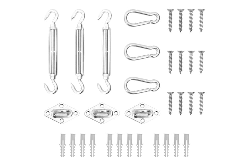 Monteringssats för solsegel 9 delar rostfritt stål - Utemöbler & utemiljö - Solskydd - Solsegel