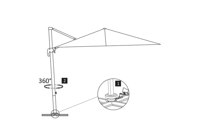 Frihängande parasoll med aluminiumstång 3x3 m svart - Svart - Utemöbler & utemiljö - Solskydd - Parasoll - Hängparasoll