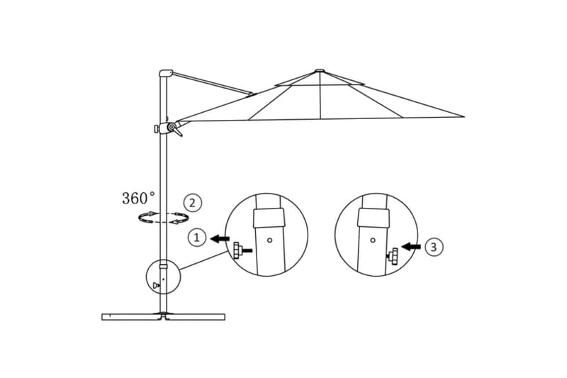 Frihängande parasoll med aluminiumstång svart 300 cm - Svart - Utemöbler & utemiljö - Solskydd - Parasoll - Hängparasoll