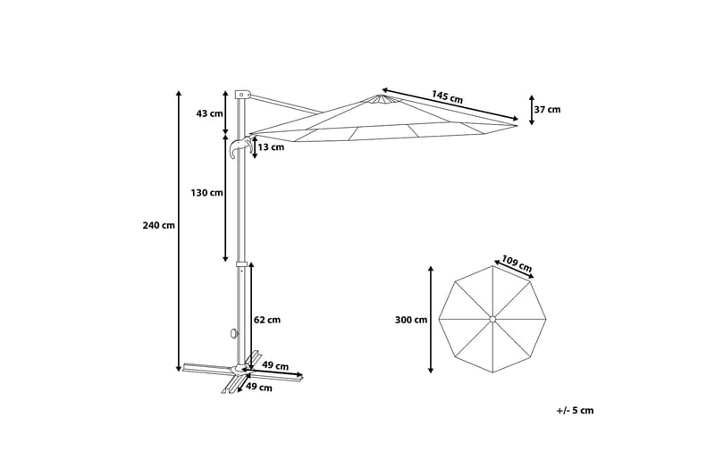 Parasoll Savona 240 cm - Brun - Utemöbler & utemiljö - Solskydd - Parasoll