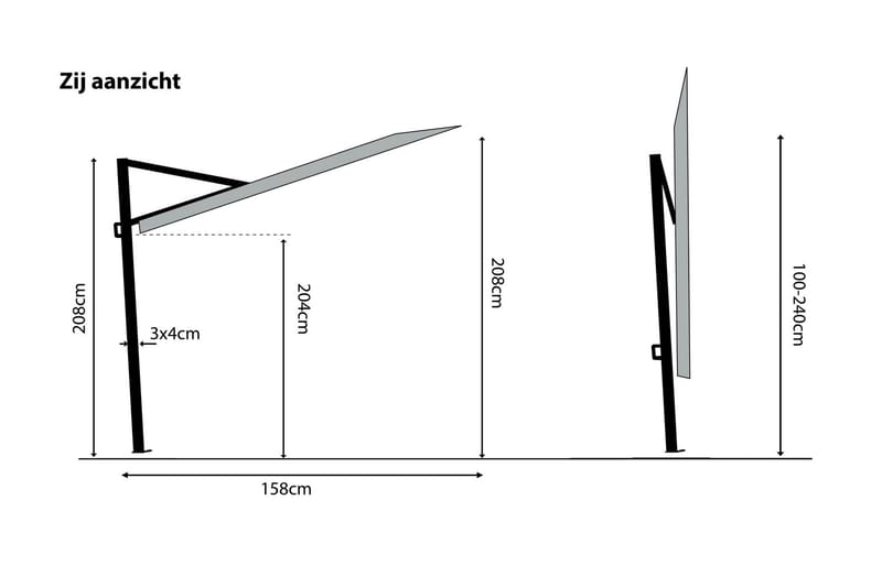 Parasoll Sunwave 270 cm - Madison - Utemöbler & utemiljö - Solskydd - Parasoll