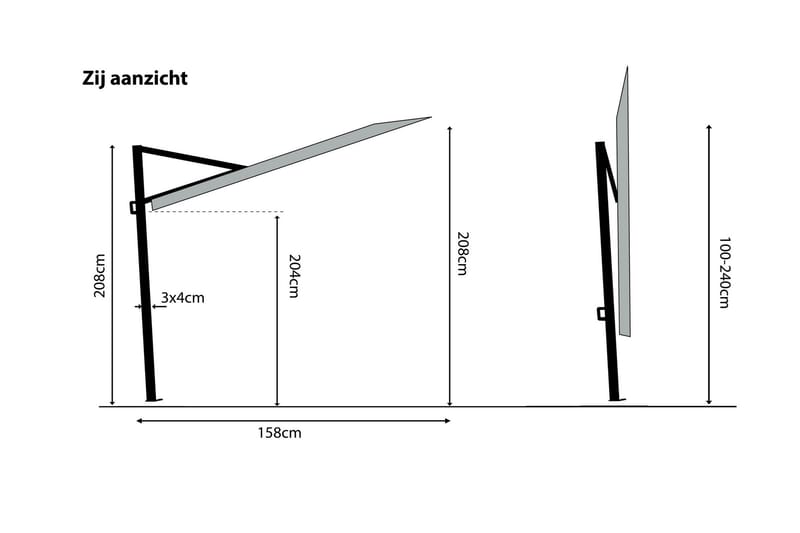 Parasoll Sunwave 270 cm - Madison - Utemöbler & utemiljö - Solskydd - Parasoll