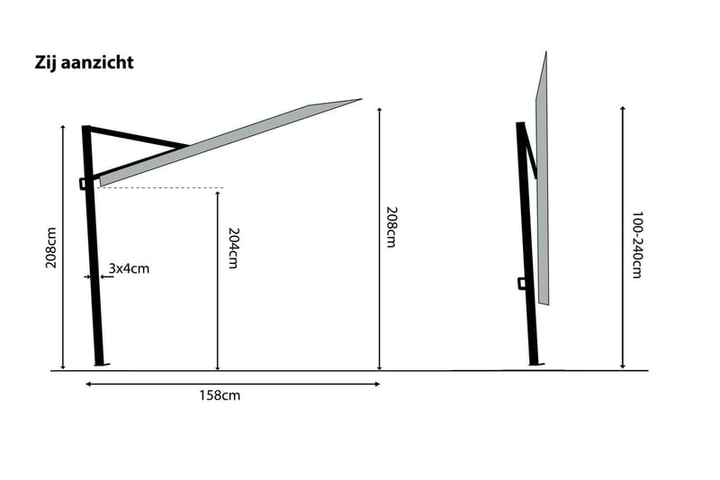 Parasoll Sunwave 270 cm - Madison - Utemöbler & utemiljö - Solskydd - Parasoll