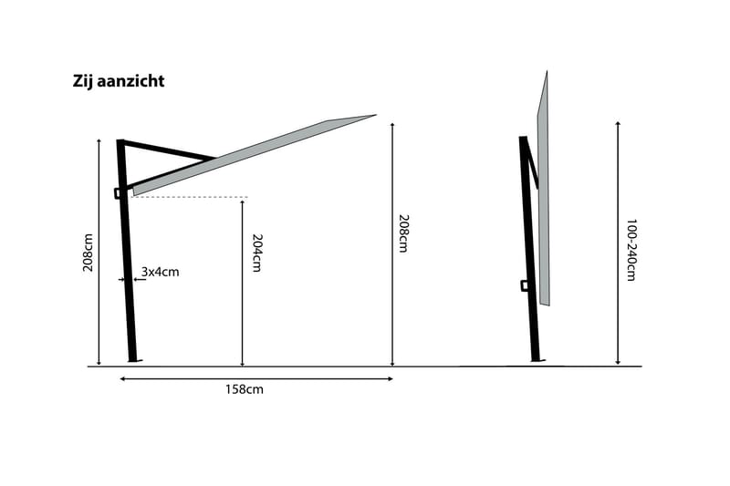 Parasoll Sunwave 270 cm - Madison - Utemöbler & utemiljö - Solskydd - Parasoll