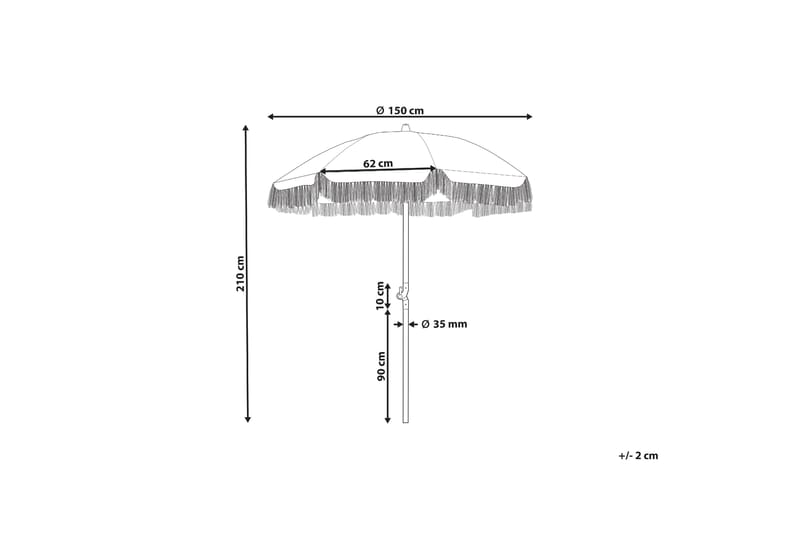 Parasoll Teulon 150 cm - Vit/Ljusbrun - Utemöbler & utemiljö - Solskydd - Parasoll