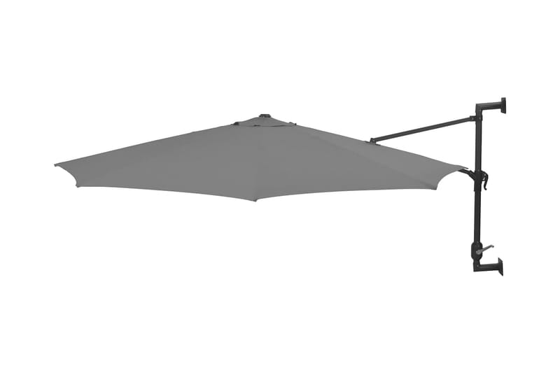 Väggmonterat parasoll med metallstång 300 cm antracit - Grå - Utemöbler & utemiljö - Solskydd - Parasoll