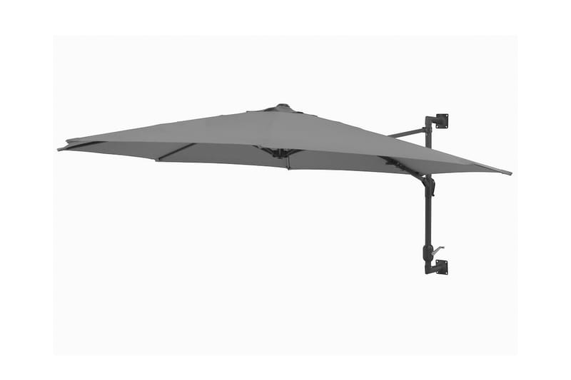 Väggmonterat parasoll med metallstång 300 cm antracit - Grå - Utemöbler & utemiljö - Solskydd - Parasoll
