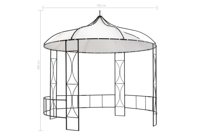 Paviljong 300x290 cm vit rund - Vit - Utemöbler & utemiljö - Solskydd - Paviljong - Komplett paviljong