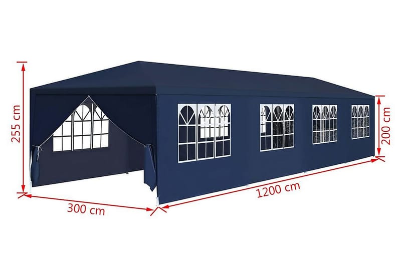 Paviljong 3x12 m blå - Blå - Utemöbler & utemiljö - Solskydd - Paviljong - Komplett paviljong