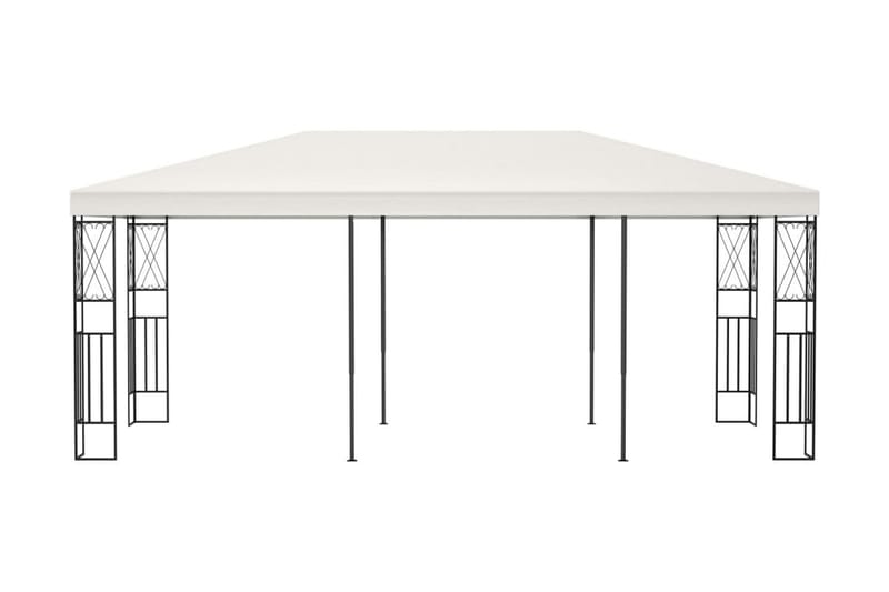 Paviljong 3x6 m gräddvit tyg - Vit - Utemöbler & utemiljö - Solskydd - Paviljong - Komplett paviljong