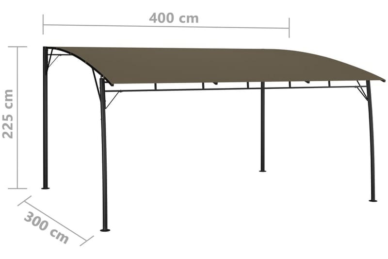 Paviljong 4x3x2,55 m taupe - Brun - Utemöbler & utemiljö - Solskydd - Paviljong - Komplett paviljong