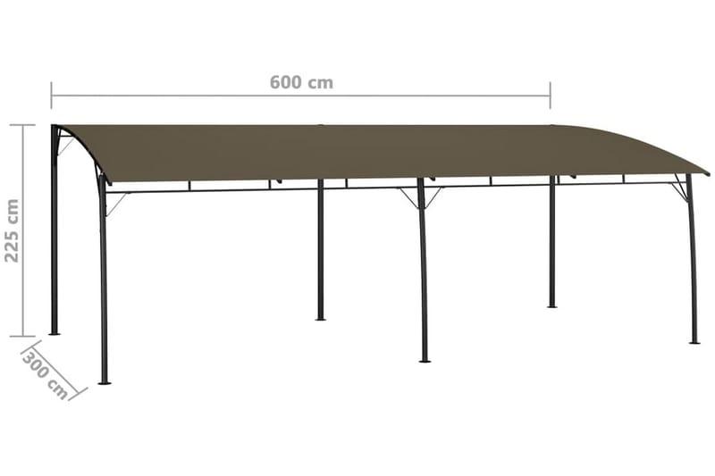 Paviljong 6x3x2,55 m taupe - Brun - Utemöbler & utemiljö - Solskydd - Paviljong - Komplett paviljong