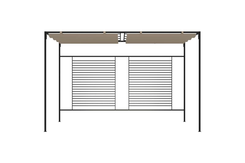 Paviljong med infällbart tak 3x4x2,3 m taupe 180 g/m² - Brun - Utemöbler & utemiljö - Solskydd - Paviljong - Komplett paviljong