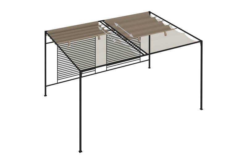 Paviljong med infällbart tak 3x4x2,3 m taupe 180 g/m² - Brun - Utemöbler & utemiljö - Solskydd - Paviljong - Komplett paviljong