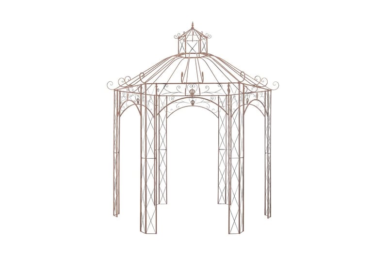 Trädgårdspaviljong antikbrun 3 m järn - Brun - Utemöbler & utemiljö - Solskydd - Paviljong - Komplett paviljong
