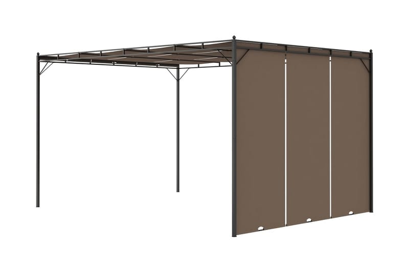 Trädgårdspaviljong med draperier 4x3x2,25 m taupe - Brun - Utemöbler & utemiljö - Solskydd - Paviljong - Komplett paviljong