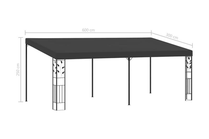 Väggmonterad paviljong 6x3x2,5 m antracit - Grå - Utemöbler & utemiljö - Solskydd - Paviljong - Komplett paviljong