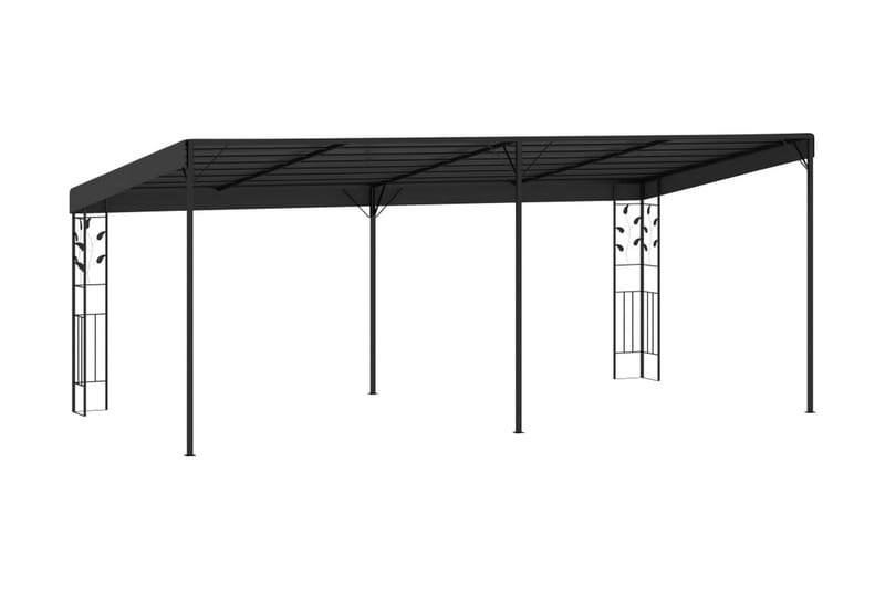 Väggmonterad paviljong 6x3x2,5 m antracit - Grå - Utemöbler & utemiljö - Solskydd - Paviljong - Komplett paviljong