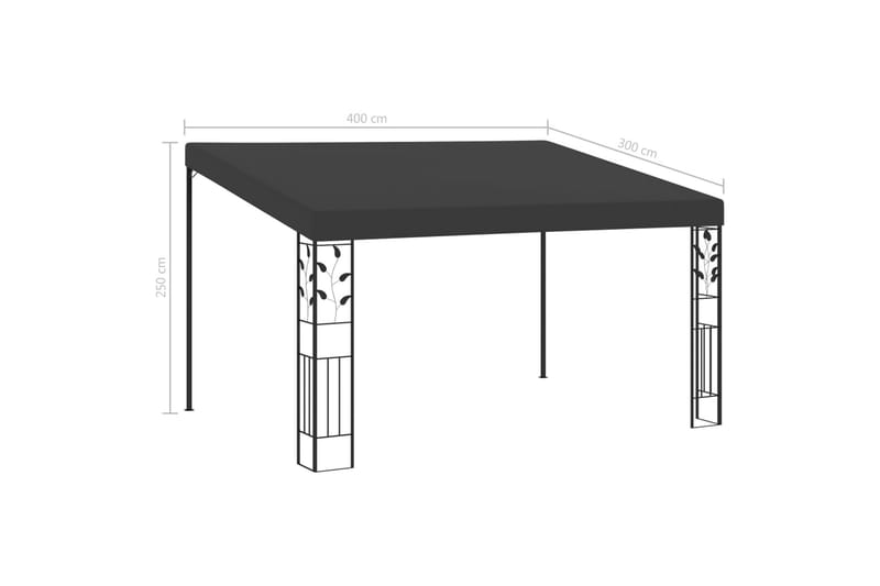 Väggmonterad paviljong 4x3x2,5 m antracit - Antracit - Utemöbler & utemiljö - Solskydd - Paviljong - Komplett paviljong