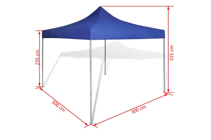 Blått hopfällbart tält 3x3 m - Blå - Utemöbler & utemiljö - Solskydd - Paviljong - Paviljongtak