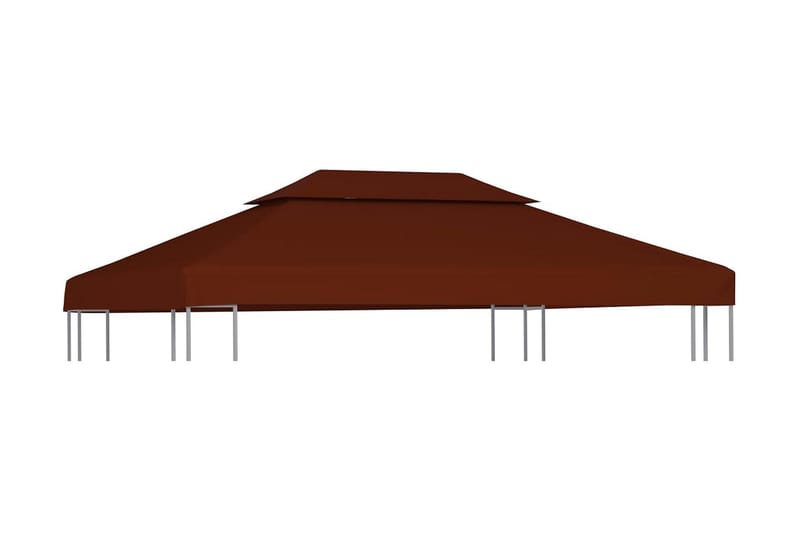 Paviljongtak med ventilering 310 g/m² 4x3 m terrakotta - Brun - Utemöbler & utemiljö - Solskydd - Paviljong - Paviljongtak