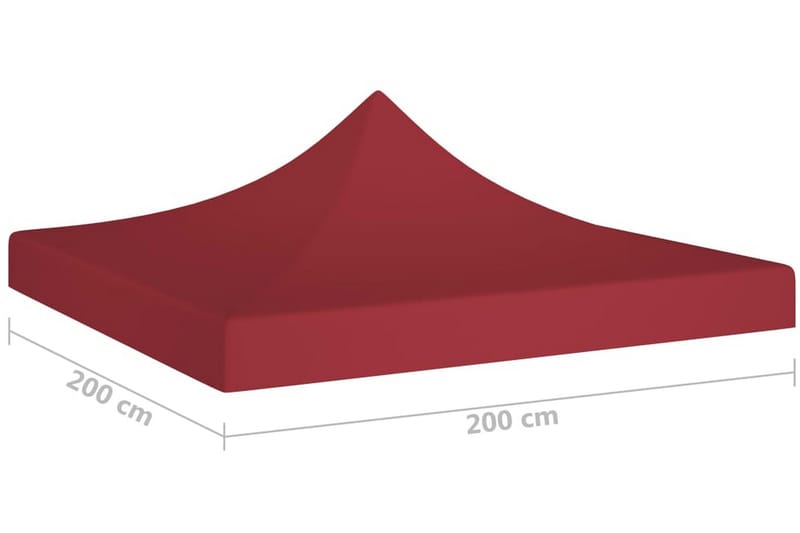 Tak till partytält 2x2 m vinröd 270 g/m² - Röd - Utemöbler & utemiljö - Solskydd - Paviljong - Paviljongtak