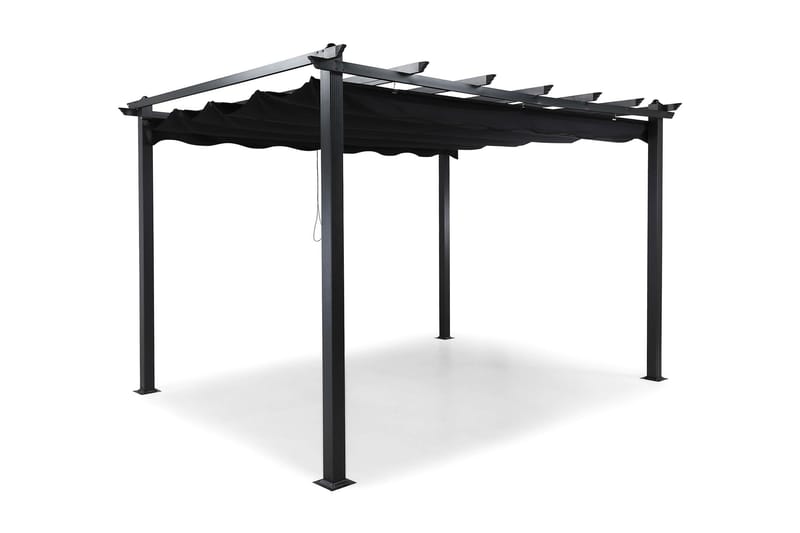 Pergola med Hopfällbart Tak - Svart - Utemöbler & utemiljö - Solskydd - Pergola