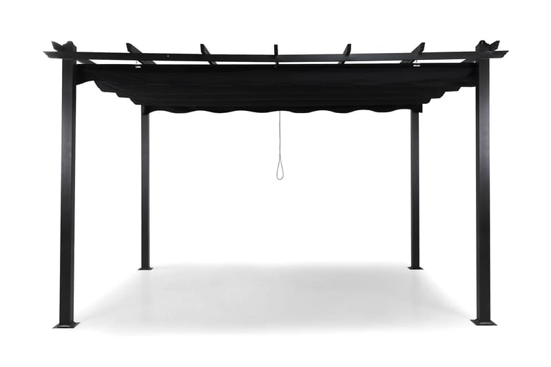 Pergola med Hopfällbart Tak - Svart - Utemöbler & utemiljö - Solskydd - Pergola