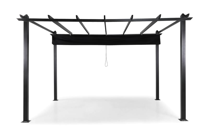 Pergola med Hopfällbart Tak - Svart - Utemöbler & utemiljö - Solskydd - Pergola