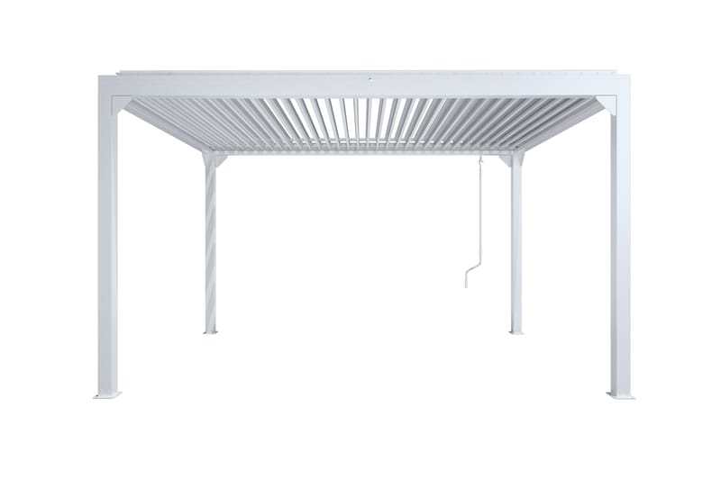 Pergola Öppningsbara lameller 3x4 m - Vit - Utemöbler & utemiljö - Solskydd - Pergola