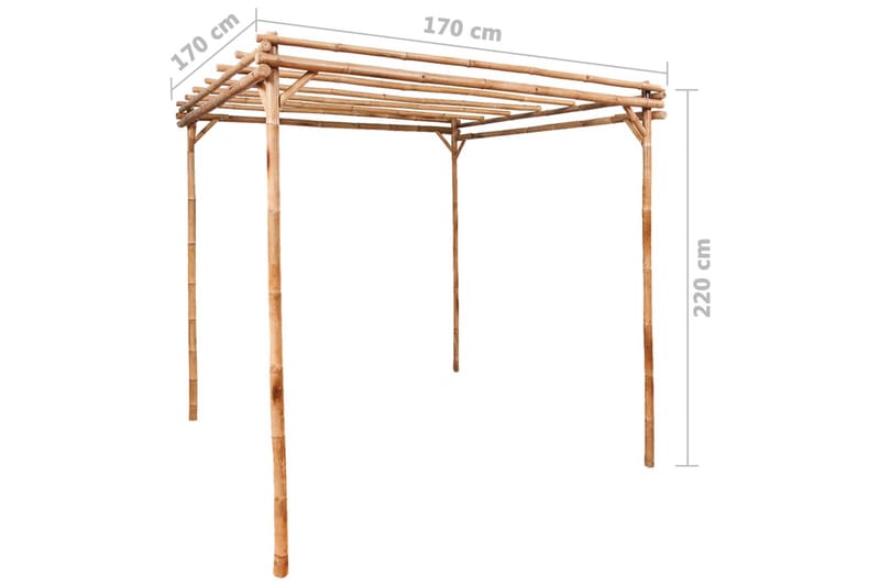 Pergola bambu 170x170x220 cm - Brun - Utemöbler & utemiljö - Solskydd - Pergola